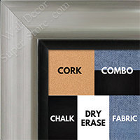 BB1521-1 Silver With Black Trim Extra Large Wall Board Cork Chalk Dry Erase
