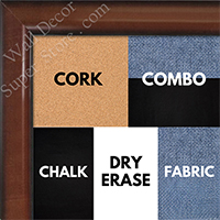 BB1523-2  Pecan Custom  Medium  Wall Board Cork Chalk Dry Erase