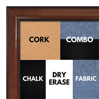 BB1523-2 Pecan Custom Medium Wall Board Cork Chalk Dry Erase