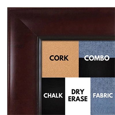 BB1525-4 Mahogany - Extra Large Wall Board Cork Chalk Dry Erase