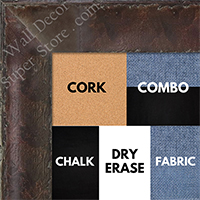 BB1530-2  Distressed Burlwood Walnut Coffee Brown Custom  Large  Wall Board Cork Chalk Dry Erase