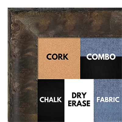 BB1530-5 Distressed Burlwood Brown Taupe Custom Large Wall Board Cork Chalk Dry Erase