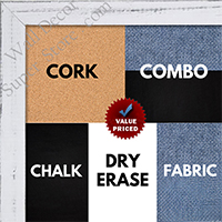 BB1532-2 Distressed Soft White - Small Custom Cork Chalk or Dry Erase Board