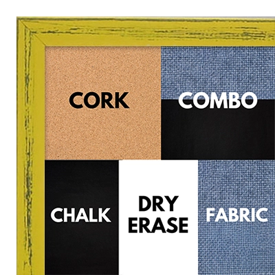 BB1532-7 Distressed Yellow  - Small Custom Cork Chalk or Dry Erase Board