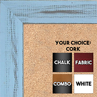 BB1533-11 Distressed Soft Blue - Medium Custom Cork Chalk or Dry Erase Board