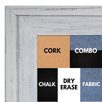 BB1534-2 Distressed Soft White - Extra Large Custom Cork Chalk or Dry Erase Board