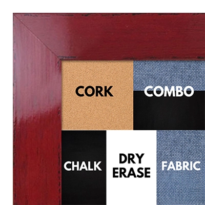 BB1565-2 Glossy Distressed Red - Large Custom Cork Chalk or Dry Erase Board
