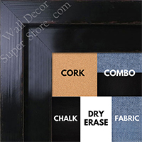 BB1568-3 Glossy Distressed Black - Extra Large Custom Cork Chalk or Dry Erase Board