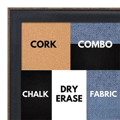 BB1569-12 Small Black With Top Outside Distressed Accent Custom Cork Chalk or Dry Erase Board