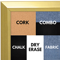 BB1661-1 | Gold | Custom Cork Bulletin Board | Custom White Dry Erase Board | Custom Chalk Board
