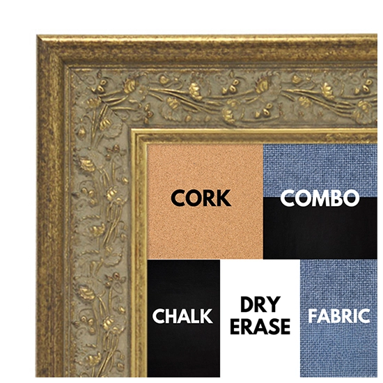 BB1680-1 | Gold | Custom Cork Bulletin Board | Custom White Dry Erase Board | Custom Chalk Board