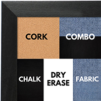 BB1681-1 | Black / Walnut | Custom Cork Bulletin Board | Custom White Dry Erase Board | Custom Chalk Board
