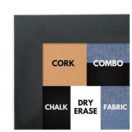 BB1688-1 | Black / Flat Moulding | Custom Cork Bulletin Board | Custom White Dry Erase Board | Custom Chalk Board