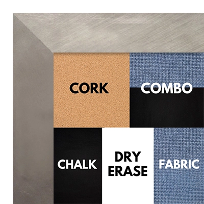 BB1688-2 | Silver / Flat Moulding | Custom Cork Bulletin Board | Custom White Dry Erase Board | Custom Chalk Board