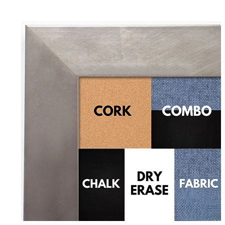 BB1689-2 | Silver / Cube Moulding | Custom Cork Bulletin Board | Custom White Dry Erase Board | Custom Chalk Board