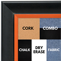 BB1690-3 | Black / Orange | Custom Cork Bulletin Board | Custom White Dry Erase Board | Custom Chalk Board