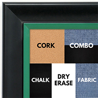 BB1690-5 | Black / Green | Custom Cork Bulletin Board | Custom White Dry Erase Board | Custom Chalk Board