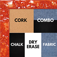 BB1691-4 | Glossy Orange / Design | Custom Cork Bulletin Board | Custom White Dry Erase Board | Custom Chalk Board