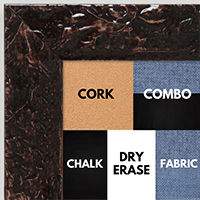 BB1692-5 | Glossy Chocolate / Design | Custom Cork Bulletin Board | Custom White Dry Erase Board | Custom Chalk Board