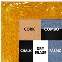 BB1692-6 | Glossy Mustard / Design | Custom Cork Bulletin Board | Custom White Dry Erase Board | Custom Chalk Board
