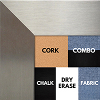 BB1708-4 | Stainless Steel Look - Mica Finish - Moulding | Custom Cork Bulletin Board | Custom White Dry Erase Board | Custom Chalk Board