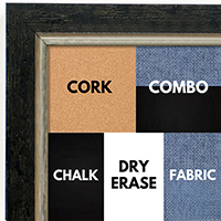 BB1720-1 | Distressed Black / Silver | Custom Cork Bulletin Board | Custom White Dry Erase Board | Custom Chalk Board
