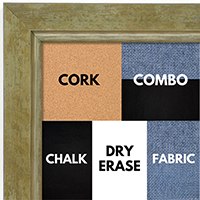 BB1720-3 | Distressed Green / Silver | Custom Cork Bulletin Board | Custom White Dry Erase Board | Custom Chalk Board