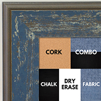 BB1734-2 | Distressed Denim | Custom Cork Bulletin Board | Custom White Dry Erase Board | Custom Chalk Board