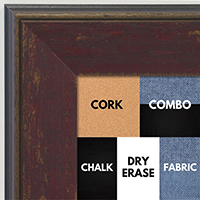BB1734-3 | Distressed Brick Red | Custom Cork Bulletin Board | Custom White Dry Erase Board | Custom Chalk Board