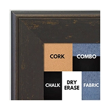 BB1734-5 | Distressed Saddle Brown | Custom Cork Bulletin Board | Custom White Dry Erase Board | Custom Chalk Board