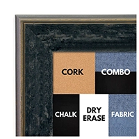 BB1734-6 | Distressed Black Granite | Custom Cork Bulletin Board | Custom White Dry Erase Board | Custom Chalk Board