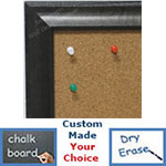 BB1783-3 | Distressed Dark Olive | Custom Cork Bulletin Board | Custom White Dry Erase Board | Custom Chalk Board