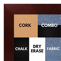 BB1844-7 Dark Mahogany Large Wall Board Cork Chalk Dry Erase