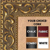 BB1862-2 Ornate Dark French Gold Gold 2 3/4" Value Price Medium To Extra Large Custom Cork Chalk Or Dry Erase Board  