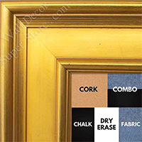 BB1965-1 Extra Large Distressed Gold 3 1/4" Wide Custom Wall Board- Cork, Chalk, Dry Erase