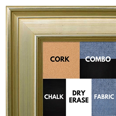 BB1966-3 Large Distressed Silver 2 1/16" Wide Custom Wallboard- Cork Chalk Dry Erase