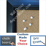BB208-1 Satin Black With Rope Design Medium To Extra Large Custom Cork Chalk Or Dry Erase Board
