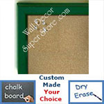 BB234-3 Green With Bevel Small Custom Cork Chalk or Dry Erase Board