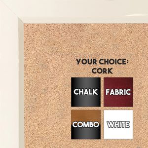 BB311-2 High Gloss White Lacquer Small Custom Cork Chalk or Dry Erase Board