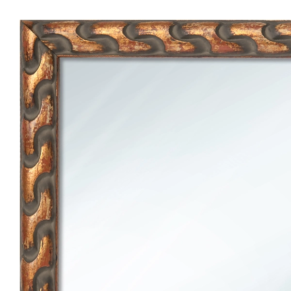 MR1221-1 Artifact Carved Rope Antique Grey - Custom Small Mirror - 0.875 Ich Wide