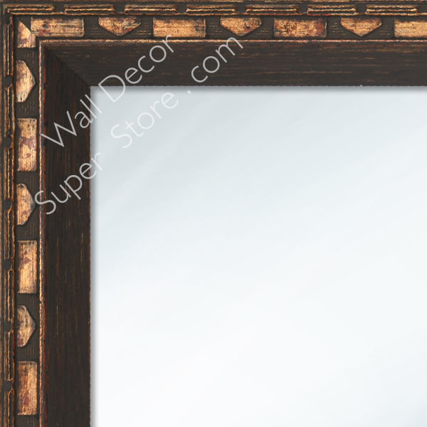 MR1222-1 Artifact Deco Bevel Antique Black - Custom Small Mirror - 1.25 Inch Wide