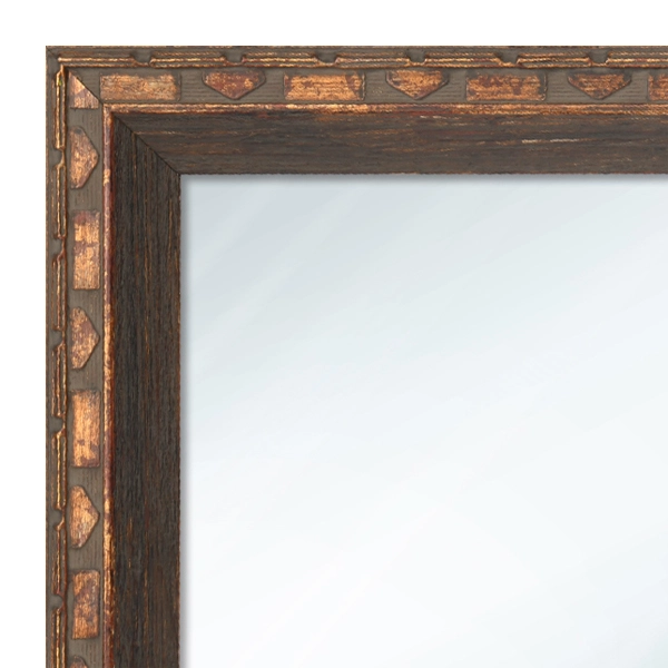 MR1222-2 Artifact Deco Bevel Antique Grey - Custom Small Mirror - 1.25 Inch Wide