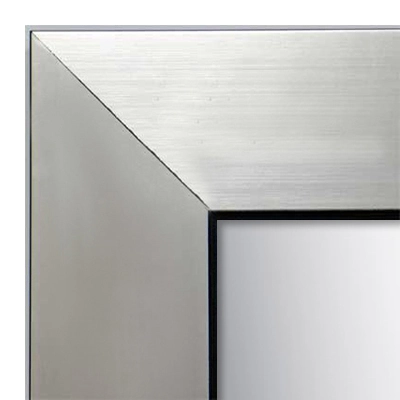 MR1431-2 Brushed Silver With Black - Value Price - Extra Large Custom Wall Mirror Custom Floor Mirror