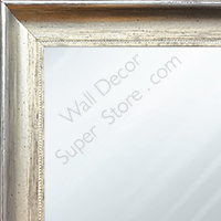 MR1208-4 Silver Scoop with Debossed Pattern - Custom Small Mirror - 1.125 Inch Wide