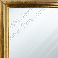 MR1209-1 Bright Gold Distressed Scoop - Custom Small Mirror - 0.75 Inch Wide