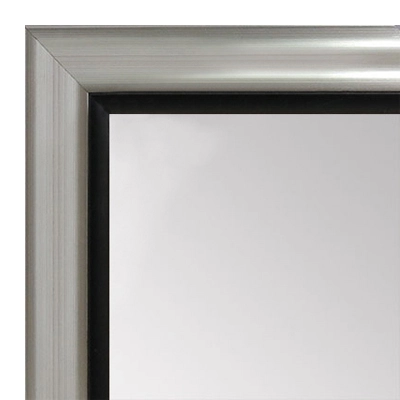 MR1520-1 Silver With Black Trim - Medium Custom Wall Mirror