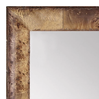 MR1530-3 Distressed Burlwood Light Pecan Medium Custom Wall Mirror Custom Floor Mirror