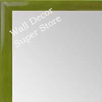 MR1562-3 Gloss Lacquer Light Green Wood Grain Very Small Custom Wall Mirror -  Custom Bathroom Mirror