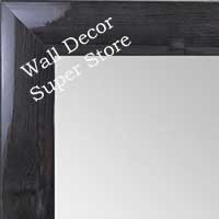 MR1563-10 Gloss Lacquer Rich Gray Wood Grain Medium Custom Wall Mirror -  Custom Bathroom Mirror