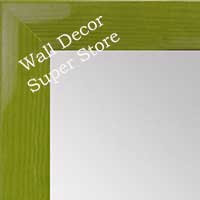 MR1563-3 Gloss Lacquer Light Green Wood Grain Medium Custom Wall Mirror -  Custom Bathroom Mirror